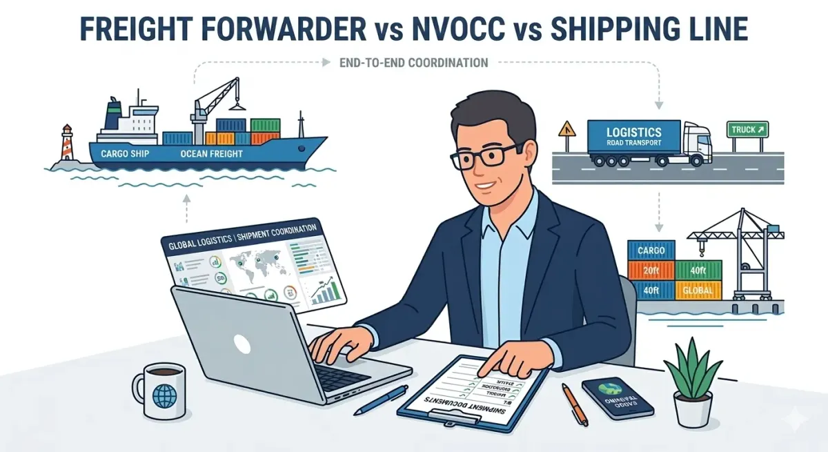 Freight Forwarder vs NVOCC vs Shipping Line: Who Does What for Importers